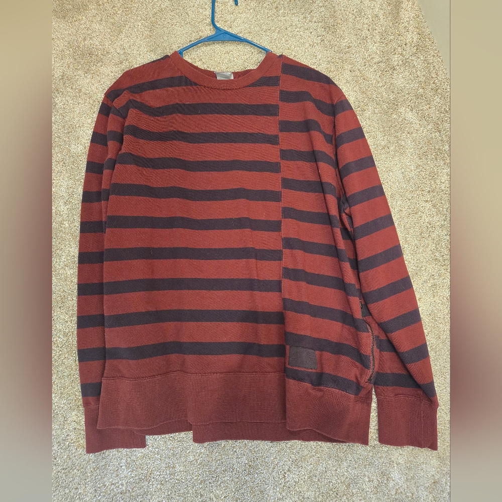 Nike Red and Black Striped Men's Sweater